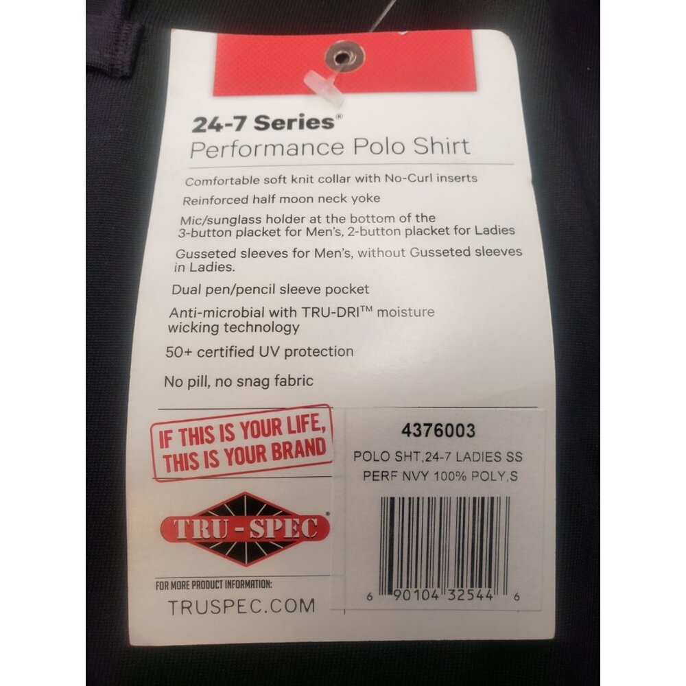 TRU-SPEC Women's Polo Shirt Navy Performance 24-7 Polyester Short Sleeve Small - Picture 4 of 6